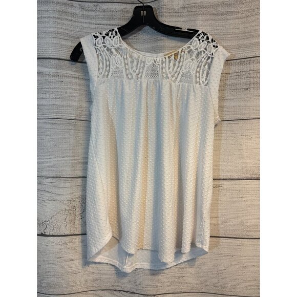 Hope & Harlow Sleeveless Top With Lace Detail Size M - Picture 1 of 3